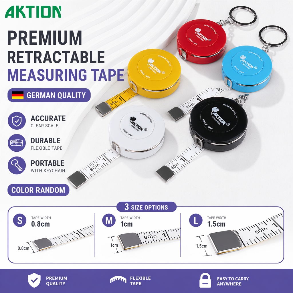 Tape Measure - Meetlint 1,5M 60Inch AKTION Intrekbaar Zacht