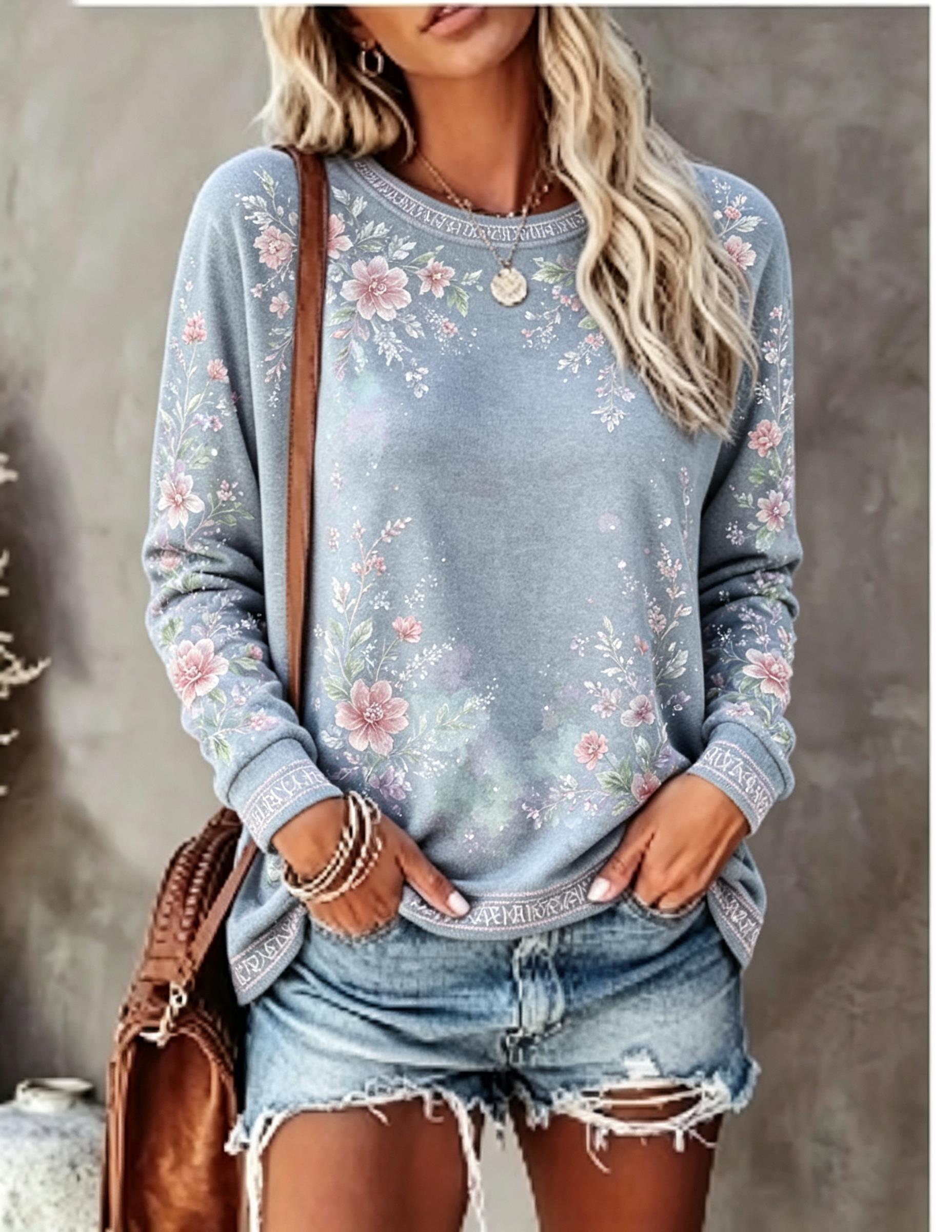 Dames T-shirt met ronde hals e - Wallpaper recensie en prijs